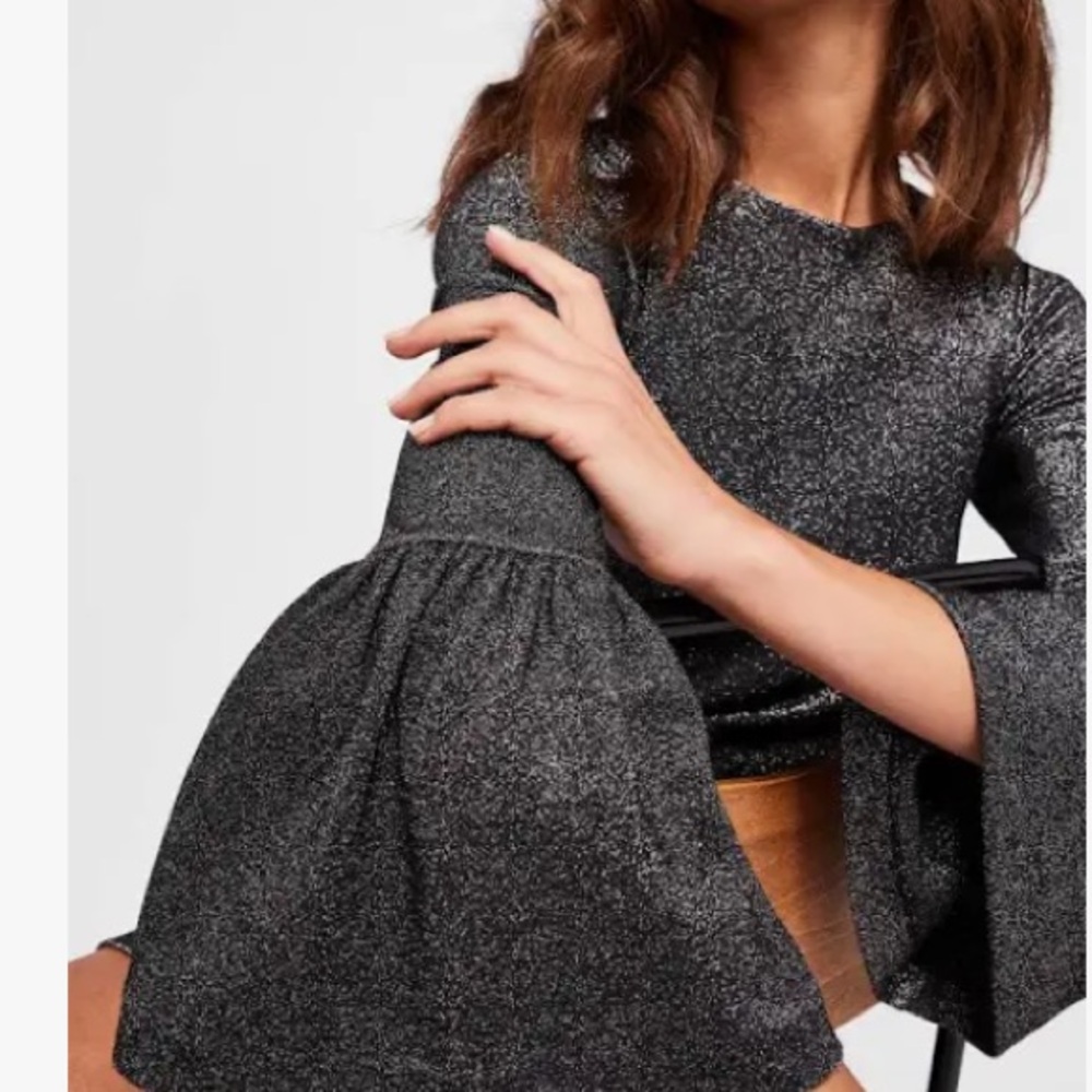Ted Baker Hannel Sparkling Black Bell Sleeve Top Sz US 12 Or Ted Sz 5 - Picture 3 of 6